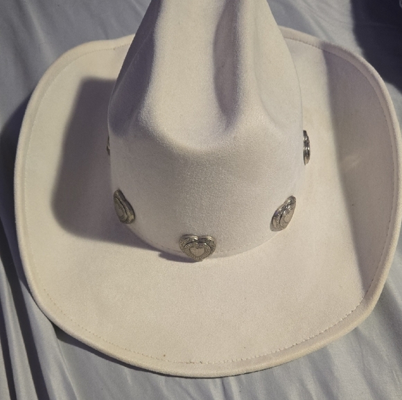 Accessories - White Cowboy Hat with Silver Accents